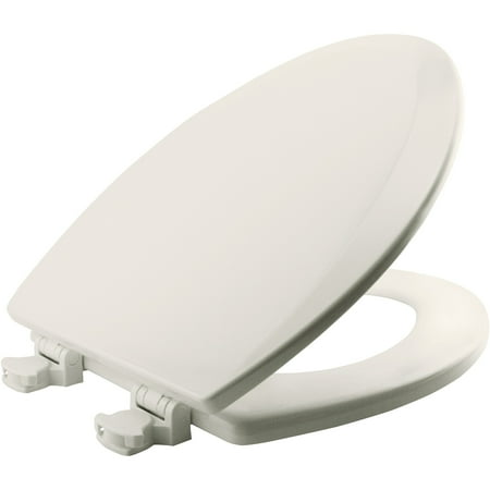 Bemis Elongated Enameled Wood Toilet Seat in Biscuit with Easy•Clean? Hinge