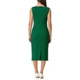 thumbnail image 3 of Vestido formal midi sin mangas de cuello barco para mujer INSPIRE CHIC en verde oscuro M, 3 of 5