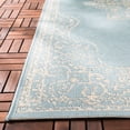 thumbnail image 3 of SAFAVIEH Beach House Harding Traditional Indoor/Outdoor Runner Rug Cream/Aqua, 2' x 8', 3 of 7
