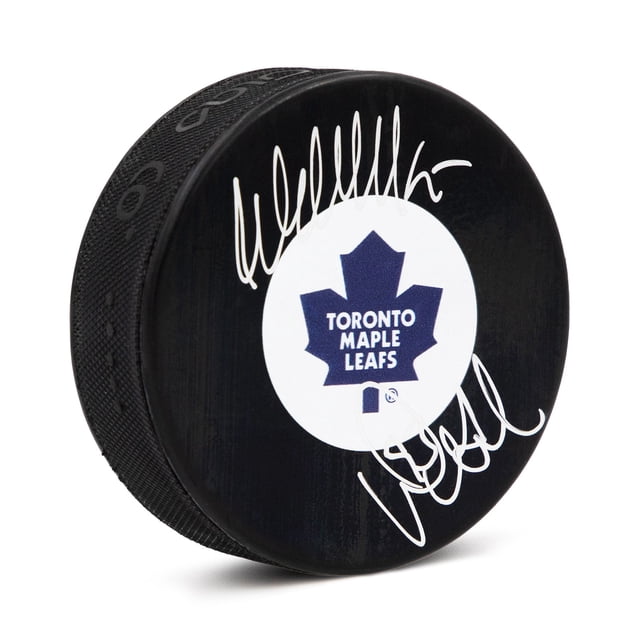 Wendel Clark & Doug Gilmour Rondelle de Hockey des Maple Leafs de Toronto à Double Signature