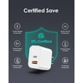 thumbnail image 5 of Iphone 11 Fast Charger[MFI Certified],Dual Port USB C +USB A  Wall Charger Adapter with 6ft Lightning Cable Compatible for IPhone 14/13/12/Mini/ Pro/Pro Max/SE 2020/11/Pro Max/XS/XS Max/XR/8P, 5 of 7