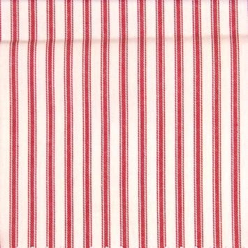 Woven Cotton Ticking Fabric - Woven Ticking, 30 Red, Cotton Upholstery Fabric, 10 yard Bolt, 55