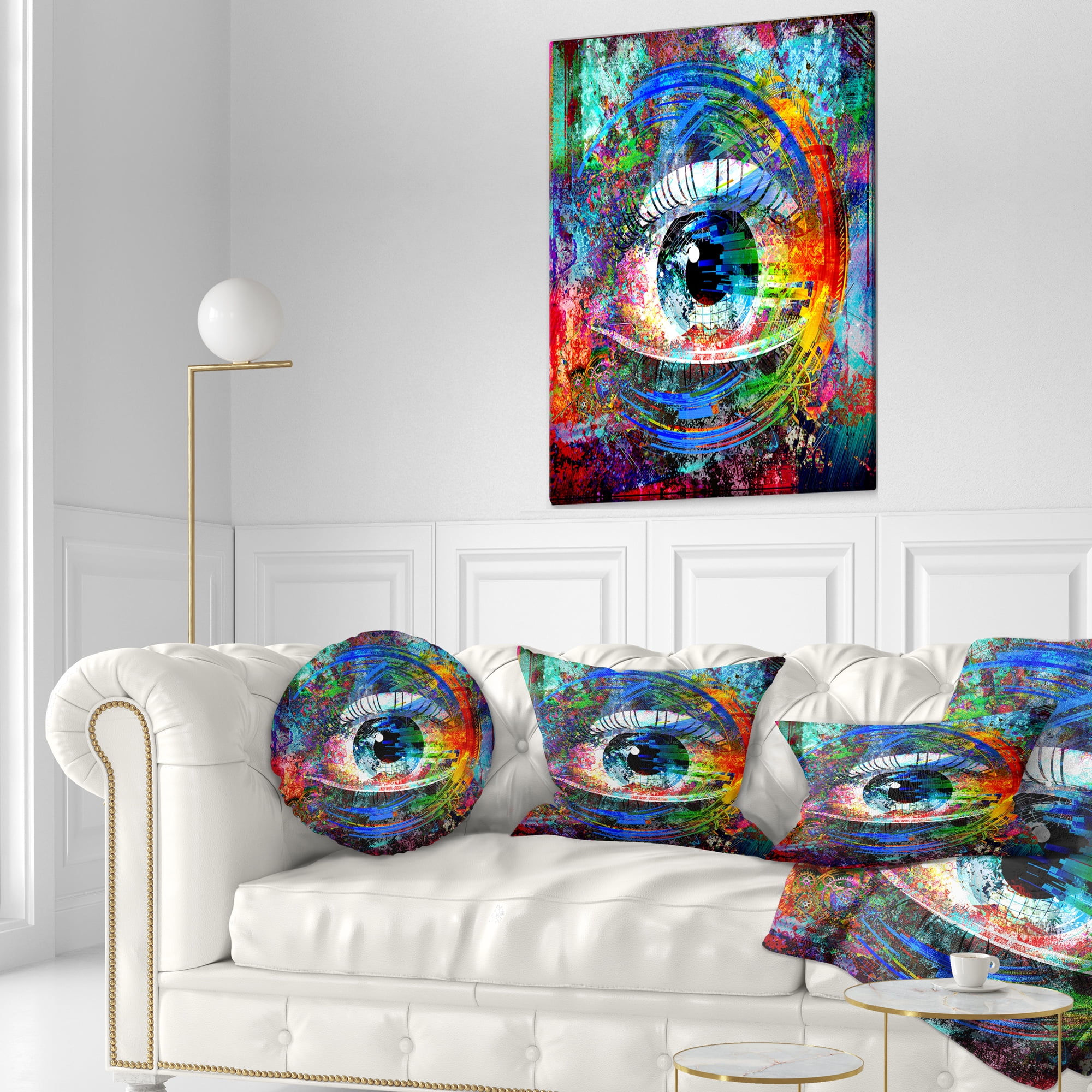 Designart Magic Eye over Abstract Design - Abstract Throw Pillow - 12x20