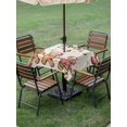 thumbnail image 3 of Outdoor Tablecloth with Umbrella Hole and Zipper, Gingerbread Christmas Square Table Cloth 54x54 Inch Waterproof Tablecloth, Xmas Balls Branches Farmhouse Picnic Table Cover for Patio Camping, 3 of 7