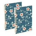 thumbnail image 6 of Retro Flowers on Blue Spiral Journal Notebook College Ruled Notebook 8.3" x 5.7" A5 Lined Thick Paper Page, 6 of 6