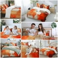 thumbnail image 5 of Queen 4 Piece Bedding Set Orange Gradient Watercolor Oil Painting Style Soft Breathable Duvet Cover and Pillowcase,Abstract Modern Art Duvet Cover Set Bed Sheets for Bedroom Dormitory Guest Room, 5 of 9