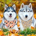 thumbnail image 4 of Fall Dog Bandana Reversible 2 Pack Large, Autumn Orange Pink Pumpkin Floral Leaves Cute Fall Pet Bandanas for Dogs Adjustable Triangle Holiday Scarves for Medium Large Extra Large Boy Girl Dogs, 4 of 6