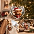thumbnail image 5 of Tyidzon Highland Cow Christmas Ornament, Heart Shape Flat Acrylic Print with Hanging Cord for Highland Cow Lovers and Tree Decoration, 3.15 in, 5 of 7