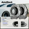 thumbnail image 3 of AutoShack Rear Solid Drilled & Slotted E-Coated Brake Rotors + Ceramic Pads 6-PC Brake Kit Replacement for 2005-2010 Volkswagen Jetta 2006-2009 Volkswagen Rabbit ShadowGuard 10.24" (260 mm), 3 of 5