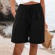 thumbnail image 1 of Puntoco pantalones cortos de verano para mujer, moda 2024, pantalones informales de lino y algodón de talla grande de cinco puntos para verano para mujer, 1 of 9
