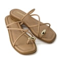 thumbnail image 5 of Cushionaire Venue Women’s Strappy Toe-Loop Slide Sandals with Gold-Tone Accent & Memory Foam Comfort | Minimalist Summer Sandals for Women with Wide Widths Available, 5 of 13