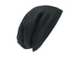 thumbnail image 2 of Port Authority Adult Unisex Rib Knit Slouch Beanie Black/Iron Gry One Size Fits All, 2 of 2