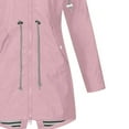 thumbnail image 4 of Rain Jacket Women Striped Lined Hooded Lightweight Raincoat Outdoor Waterproof Windbreaker Pink XXXXL, 4 of 4