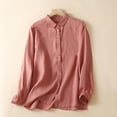 thumbnail image 2 of Timegard Womens Shirts Button down Lapel Neck Embroidery Tops Lightweight Work Casual Loose Blouse, 2 of 9