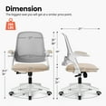thumbnail image 6 of NEO CHAIR Office Chair, Flip-up Padded Armrests Desk Chair, Ergonomic Back Support, Beige, 6 of 8