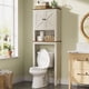 thumbnail image 2 of SONGMICS HOME LIRY Colección - Armario sobre el Inodoro, Organizador de Baño, con Puertas de Granero, Estante Ajustable, Blanco Rústico, 2 of 5