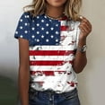 thumbnail image 2 of VerPetridure American Flag Shirts for Women 4th of July T Shirt Funny USA Print Crew Neck Tees Patriotic Casual Short Sleeve Tops, 2 of 5