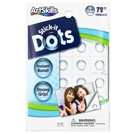 UPC: 0672125012789 | ArtSkills .5  Clear Craft Adhesive Round Glue Dots  for Crafts and Projects  72 Count