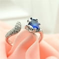 thumbnail image 5 of 925 sterling silver fashion crystal inlaid jewelry men's and women's rings #51, 5 of 5