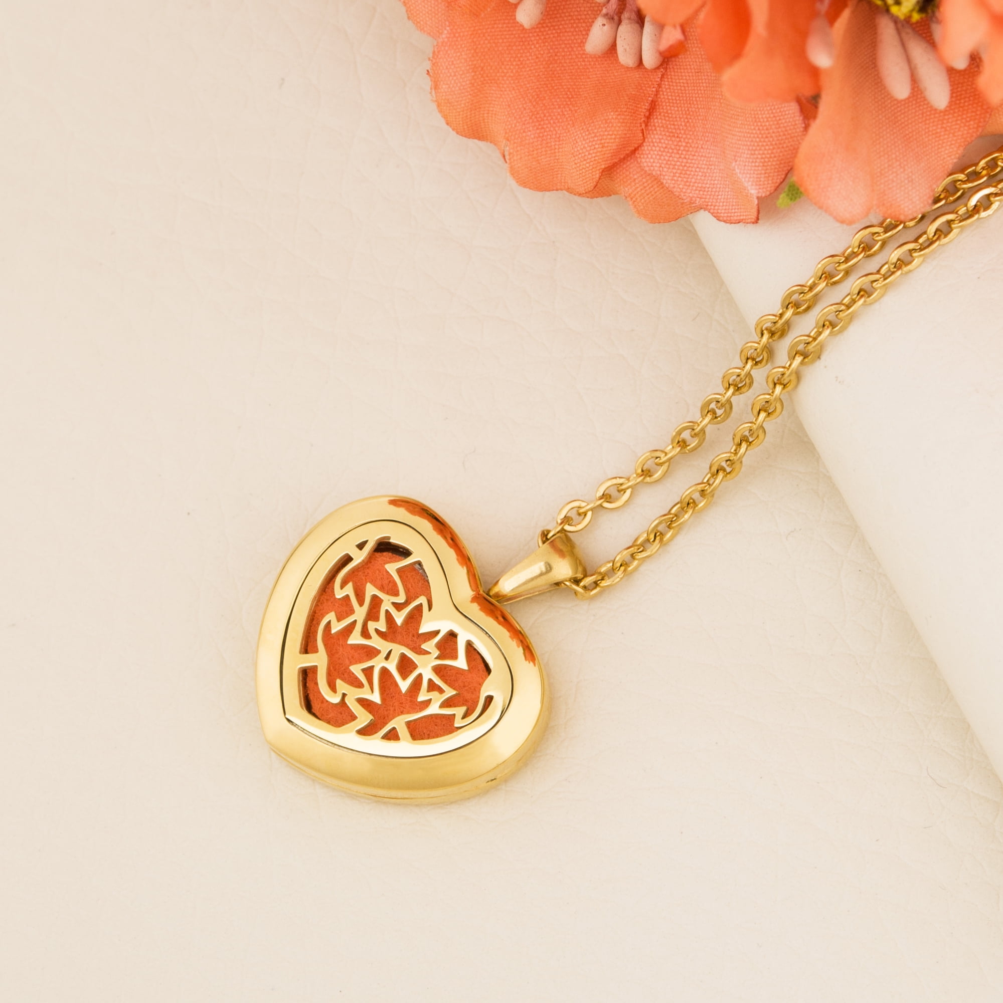 Mother's Day Gift for Mom Anavia Essential Oil Diffuser Necklace, Aromatherapy Necklace, Scent Necklace, Aromatherapy Oil Lockets, Diffuser Lockets, Aromatherapy Jewelry, With Gifts Box-[Gold]