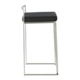 thumbnail image 3 of Fuji Contemporary Stackable Counter Stool in Stainless Steel with Black Velvet Cushion by LumiSource - Set of 2, 3 of 7