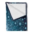 thumbnail image 2 of Fantasy Soft Flannel Fleece Throw Blanket, Digital Computer Art Futuristic Dots Circular Spots Galaxy Energy Illustration, Cozy Plush for Indoor and Outdoor Use, 50" x 70", Petrol Blue, by Ambesonne, 2 of 5