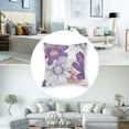 thumbnail image 5 of Throw Pillow Cases Pack of 2 Two-Tone Blooming Flower Decorative Cushion Covers for Couch Bed Sofa Farmhouse Decoration Purple Grey, 5 of 7