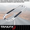 thumbnail image 3 of TrailFX Nerf Bar A0029S TFX Round Tube Side Steps; With Step Pads; 3 Inch Round Bent; Polished; Stainless Steel; Without End Caps; Frame Body Mount Bolts, 3 of 3