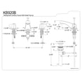 thumbnail image 2 of Kingston Brass KB920B Widespread Bathroom Faucet, Polished Chrome, 2 of 2
