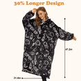 thumbnail image 5 of THREE POODLE Long Glow-in-the-Dark Black Sherpa Oversized Extremely Cozy Sweatshirt & Hoodie Blanket, 5 of 7