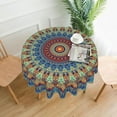thumbnail image 6 of Mandala Tablecloth Round 60 Inch Colorful Boho Table Cloth,Stain Resistance Polyester Summer Table Covers for Kitchen Dining,Small Tablecloth for Party Picnic, 6 of 6