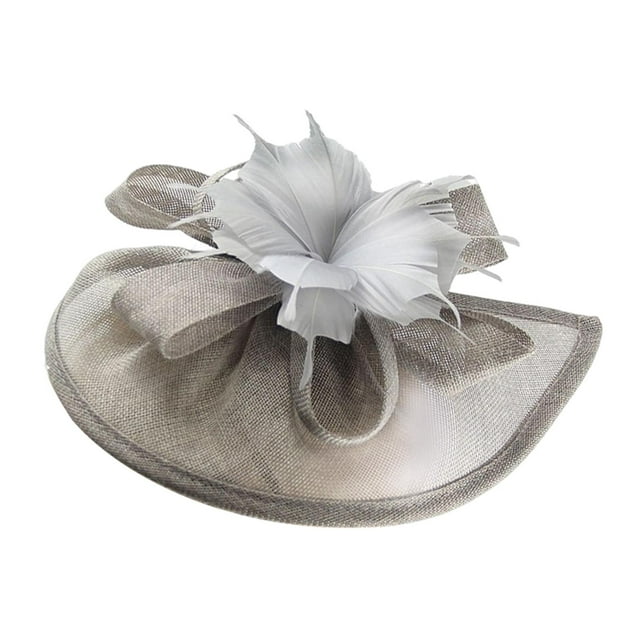 Fascinator Hat Mujer Kentucky Derby Cocktail Tea Party Tocado Gris Sunnimix sombrero tocado