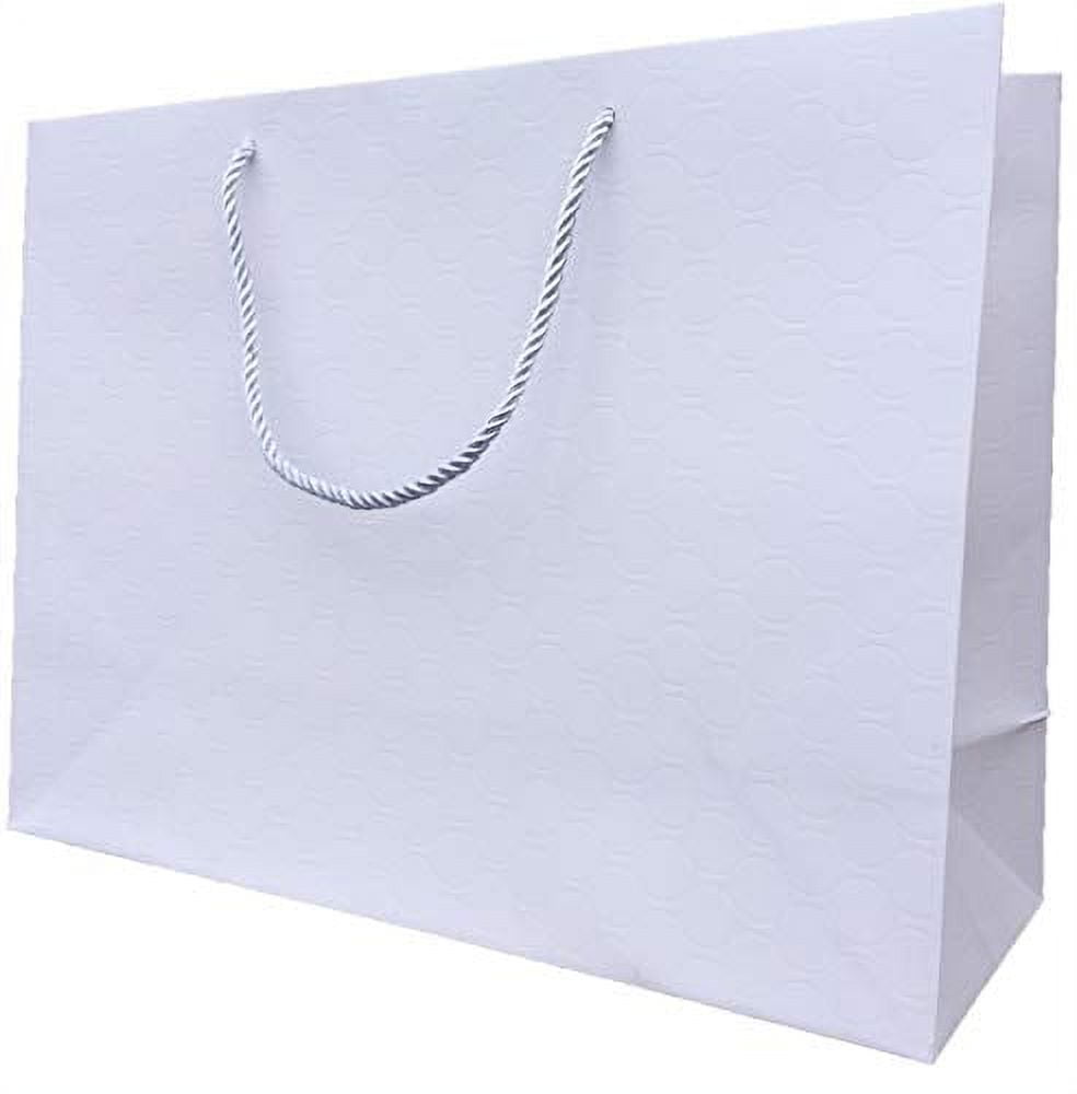 MODEENI White Gift Bags with Handles 12 Pack Medium 8 x 5 x 10 Premium Heavy Duty 250
