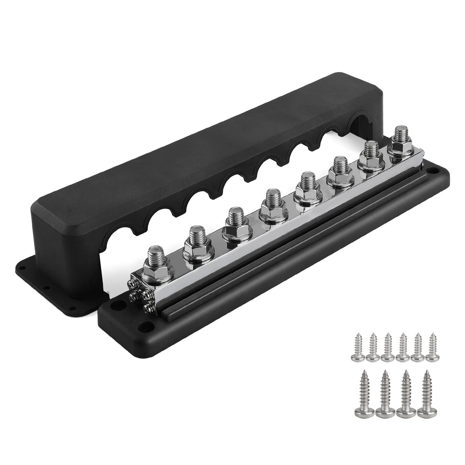 Marine Bus 48V with 3/8” Post Bus with Cover 600A Power Distribution Terminals Block for Car