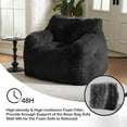 thumbnail image 6 of Bean Bag Chair for Adult Small Bean Bag Chairs with  Furry Beanbag Chair with  Filler Stuffed Bean Bag Sofa for Reading in   Room and Dorms (Black), 6 of 6