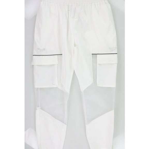 Reebok Womens Wonder Women Track Relaxed Athletic Pants, White, X-Large