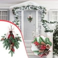 thumbnail image 1 of Garland Door Hanging Christmas Cane Circle Simulation Cotton Wreath Decoration, 1 of 8