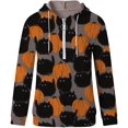 thumbnail image 4 of Chandail en Molleton Chat Citrouille Pull Col Rond Halloween pour Femmes Manches Longues Décontracté Ample, 4 of 6