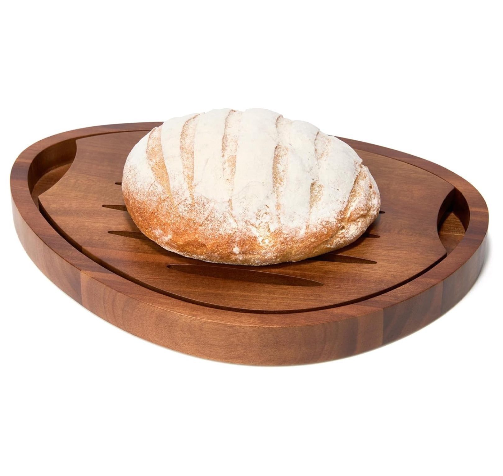 x Tom Papa Breaking Bread Cutting Board, 2-Piece Style Wood Bread Board with Nesting Crumb Tray, -Century Modern Serving Board for Slicing & Entertaining, 11.7” x 16”