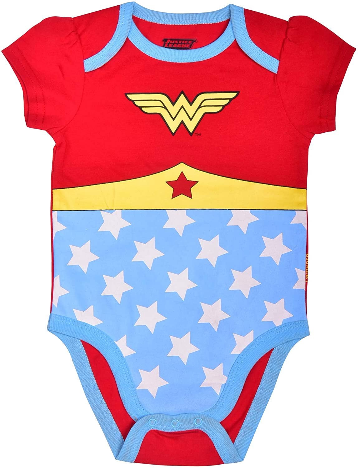 Warner Bros Girl's 5-Pack Justice League Shot Sleeve Baby Onesie Creepers
