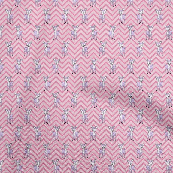 oneOone Velvet Light Pink Fabric Animal Fabric For Sewing Printed Craft Fabric By The Yard 58 Inch Wide