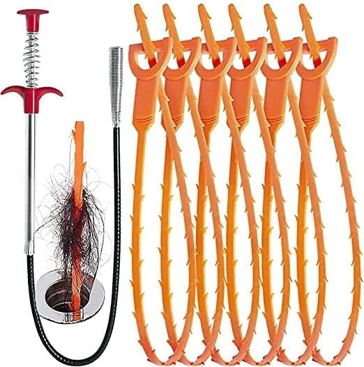 Drain Clog Remover Tool, 6 Pack Drain Hair Clog Remover Tool, 24 Inch Drain Cleaner Tool For - View #4