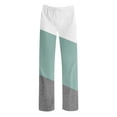 thumbnail image 7 of Women Pajama Pants Long Comfy Casual Drawstring Stretch Wide Leg Lounge Pants Fashion Color Block Pajs with Pockets, 7 of 7