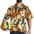 thumbnail image 4 of Basketball Men's Short Sleeve Casual Printed Button Down Beach Shirts, 4 of 6