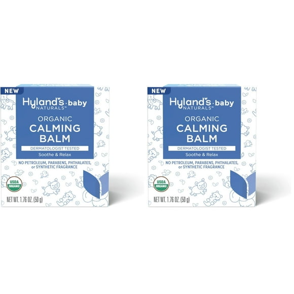 Baby Balm Hyland's Organic Calming Lavender Eucalipto, 50 g, paquete de 2