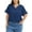 Blue, variant on Oryer Womens Plus Size Tops Short Sleeve Shirts Tunic Summer Tops V Neck Casual Blouses