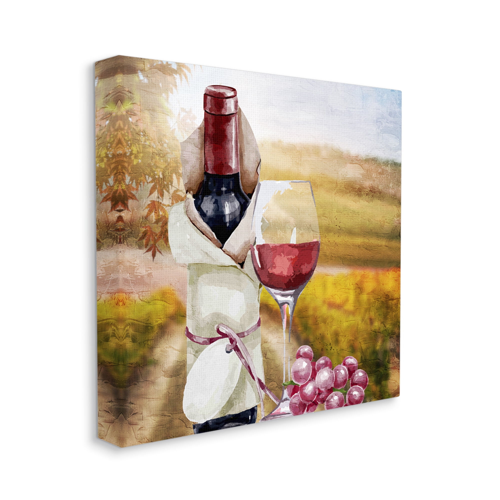 Stupell Industries Wine Bottle Scenery Food & Beverage Painting Gallery Wrapped Canvas Print Wall Art, 24 x 24
