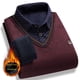 thumbnail image 4 of Suéter grueso y cálido con forro polar para hombre, camisa de punto con cuello de camisa de dos piezas falsas de otoño e invierno, 4 of 5
