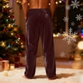 thumbnail image 4 of Men's Fleece Pajama Pants Comfy Flannel Elastic Waist PJ Bottoms Classic Solid Color Lounge Pants with Pockets, 4 of 6