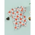 thumbnail image 3 of Bagilaanoe Newborn Baby Girl Boy Romper 3M 6M 12M 18M Short Sleeve Print Bodysuit One Piece Ribbed Jumpsuit Pajamas Summer Outfits, 3 of 9